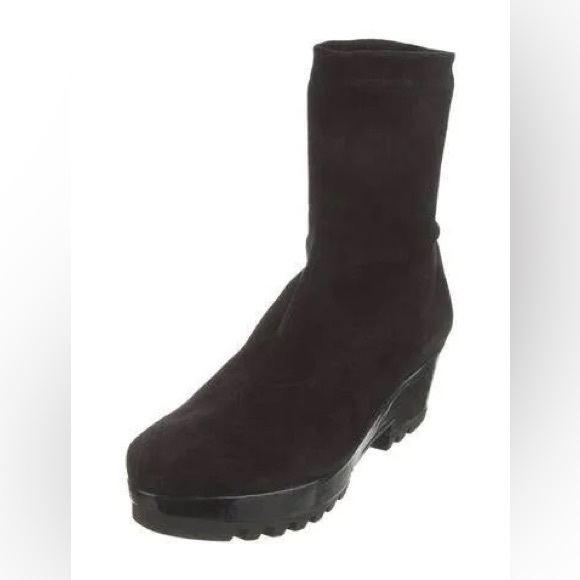 Robert Clergerie Black Suede Sock Boots - Picture 1 of 8
